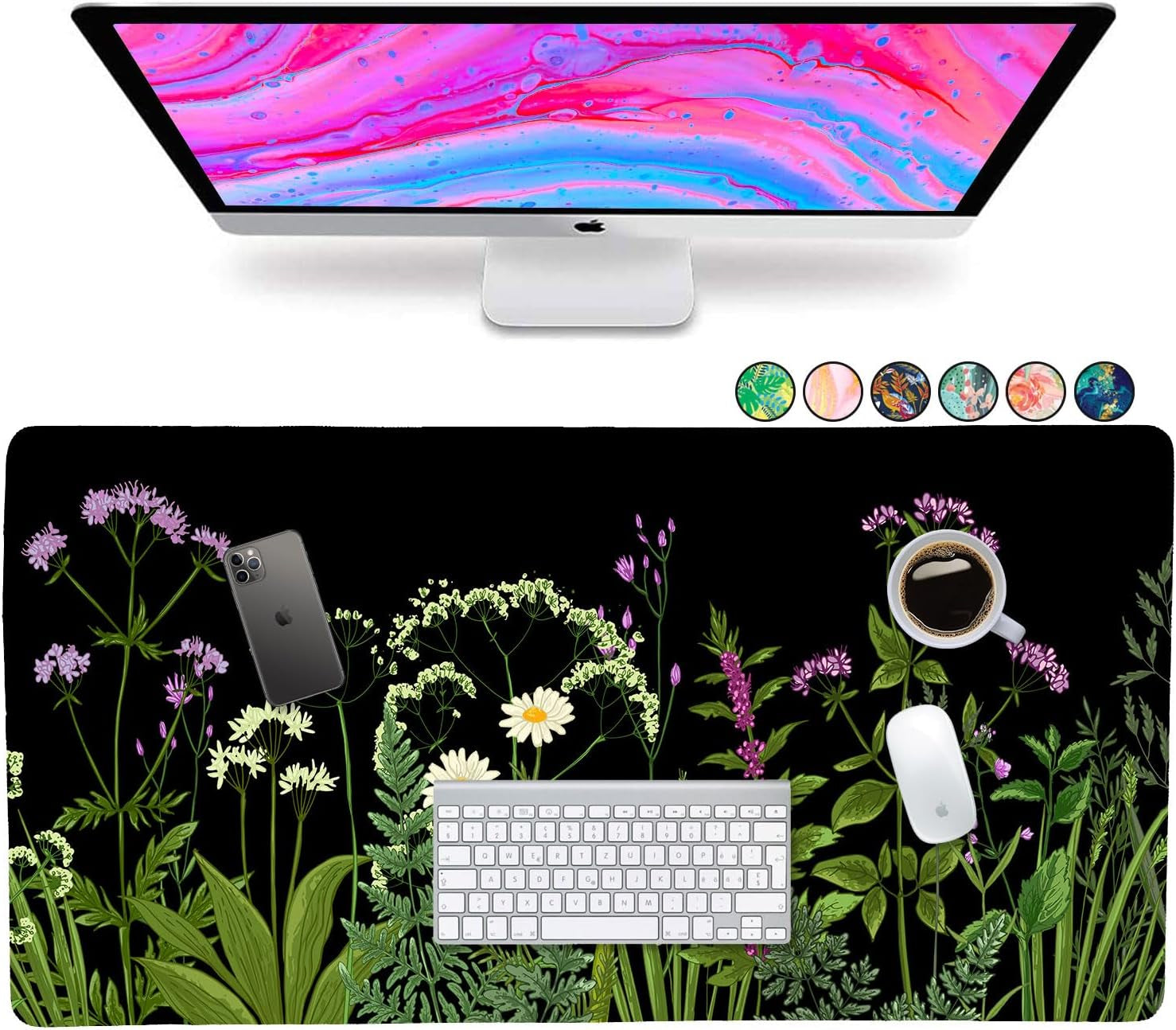 French Koko Large Desk Pad Protector, 78.7 x 38.1 cm, Cute Desk Decor, Laptop Mat, Writing Pad, Office Mouse Pad, Home Office Accessory, Mouse Pad (Paisley Dreams)