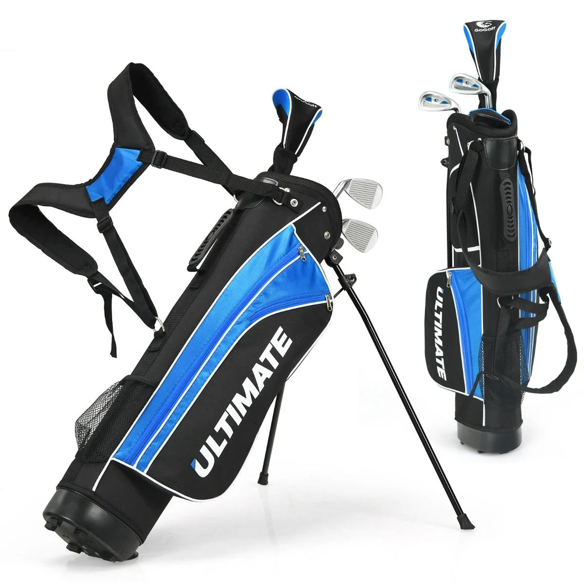 5-Teiliges Kinder Golfschläger Set Mit Fairway Holz Eisen 7, 9 & Putter Mit Standtasche Für Junior Von 11-13 Jahren