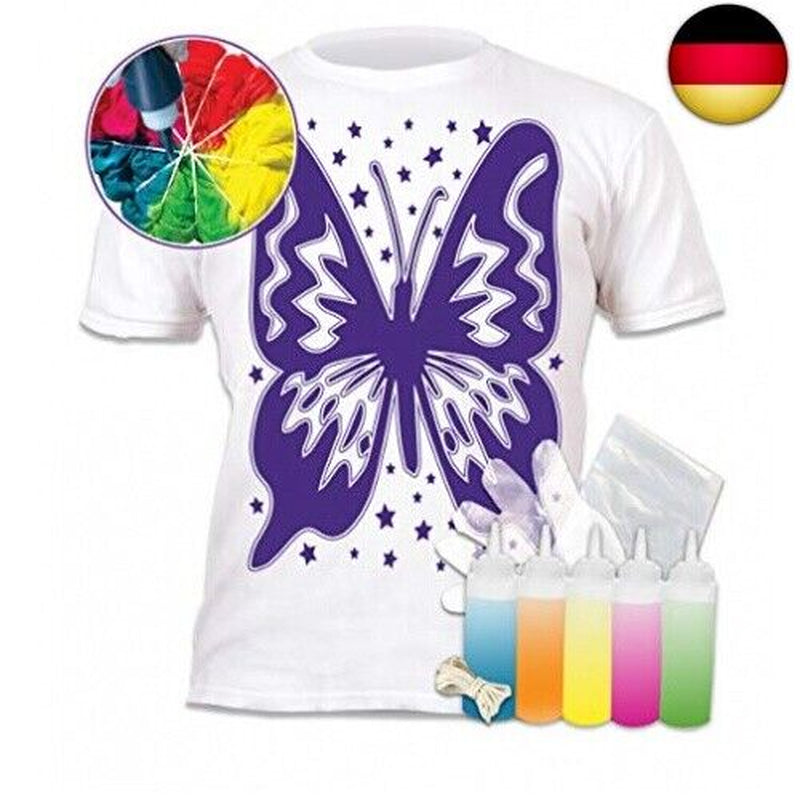 Splat Planet T-Shirt Schmetterling Tie Dye Kit, Fünf Farben Stoff Textilfarbe,