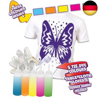 Splat Planet T-Shirt Schmetterling Tie Dye Kit, Fünf Farben Stoff Textilfarbe,