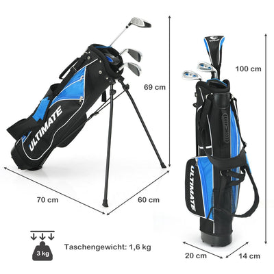 5-Teiliges Kinder Golfschläger Set Mit Fairway Holz Eisen 7, 9 & Putter Mit Standtasche Für Junior Von 11-13 Jahren