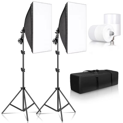Studio Kit Photo Softbox Light Box Lighting Single Led Lamp with Tripod Photography ooting Soft Box Fla E27 Accessories