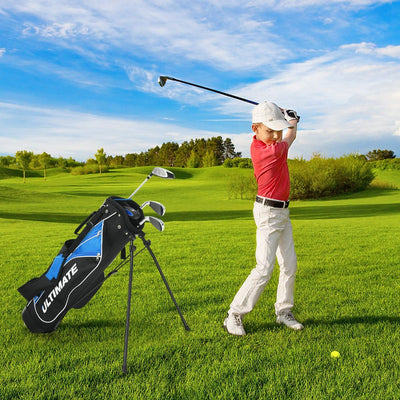 5-Teiliges Kinder Golfschläger Set Mit Fairway Holz Eisen 7, 9 & Putter Mit Standtasche Für Junior Von 11-13 Jahren