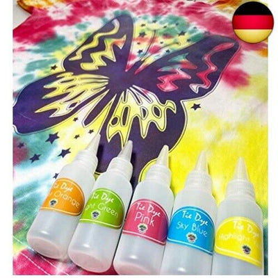 Splat Planet T-Shirt Schmetterling Tie Dye Kit, Fünf Farben Stoff Textilfarbe,